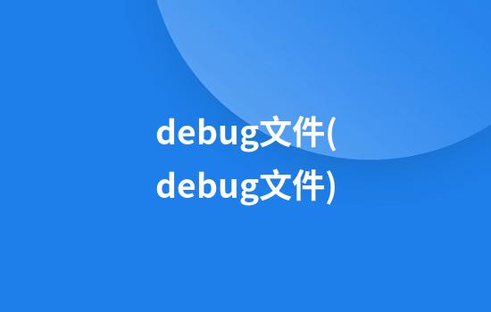 debug文件(debug文件)