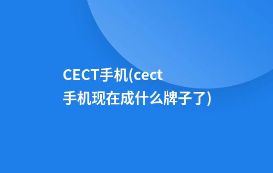 CECT手机(cect手机现在成什么牌子了)