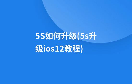 5S如何升级(5s升级ios12教程)