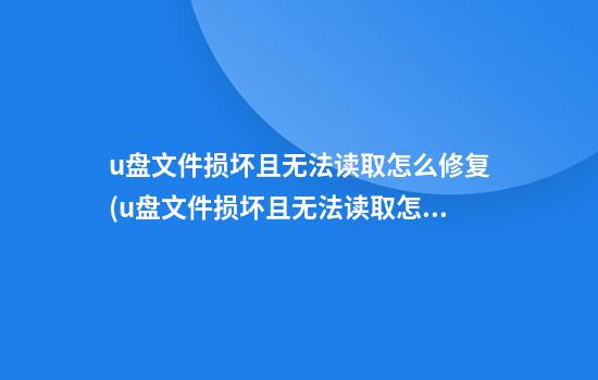 u盘文件损坏且无法读取怎么修复(u盘文件损坏且无法读取怎么修复保存数据)