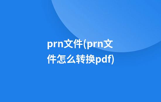 prn文件(prn文件怎么转换pdf)