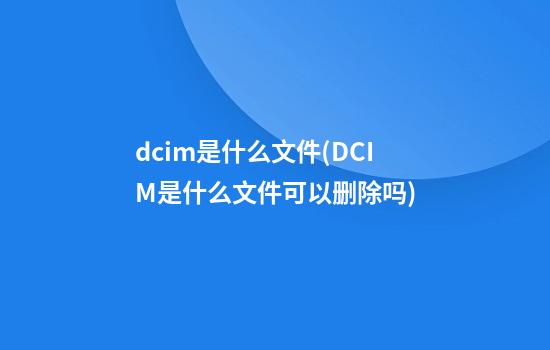 dcim是什么文件(DCIM是什么文件可以删除吗)