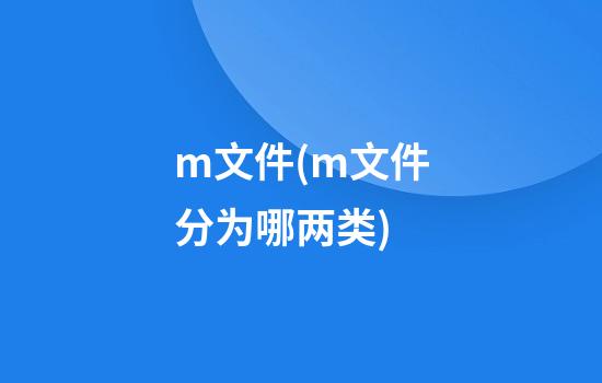 m文件(m文件分为哪两类)