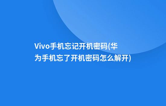 Vivo手机忘记开机密码(华为手机忘了开机密码怎么解开)