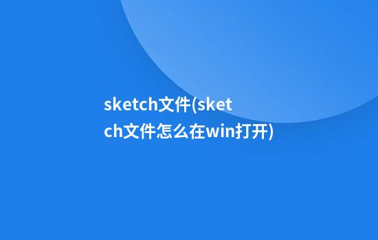 sketch文件(sketch文件怎么在win打开)