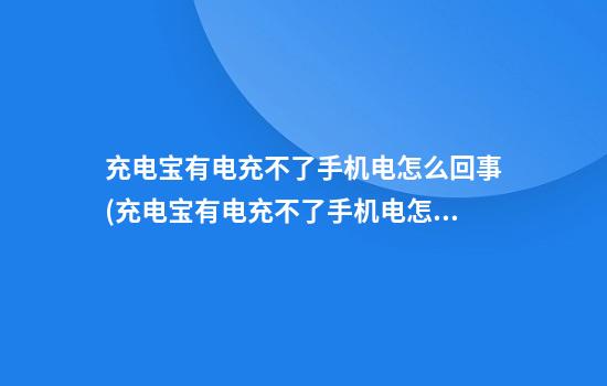 充电宝有电充不了手机电怎么回事(充电宝有电充不了手机电怎么回事指示灯也不可以亮)