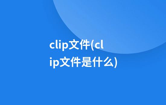 clip文件(clip文件是什么)