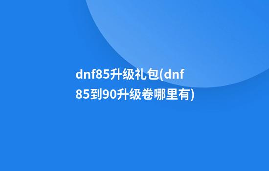 dnf85升级礼包(dnf85到90升级卷哪里有)