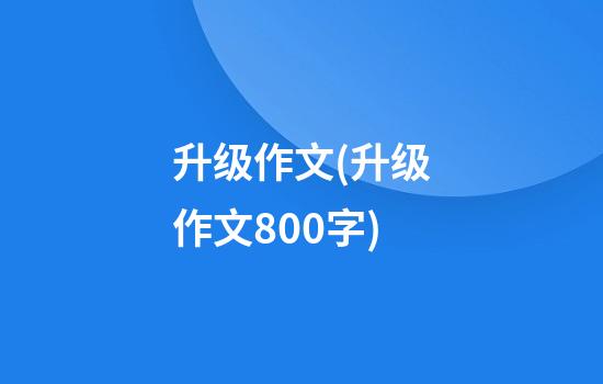 升级作文(升级作文800字)