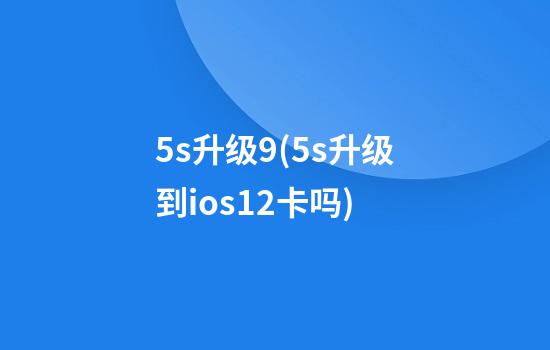 5s升级9(5s升级到ios12卡吗)