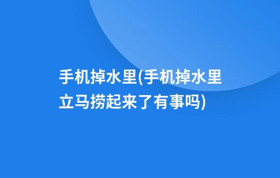 手机掉水里(手机掉水里立马捞起来了有事吗)