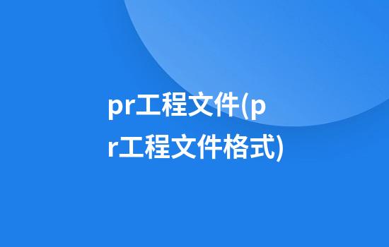 pr工程文件(pr工程文件格式)