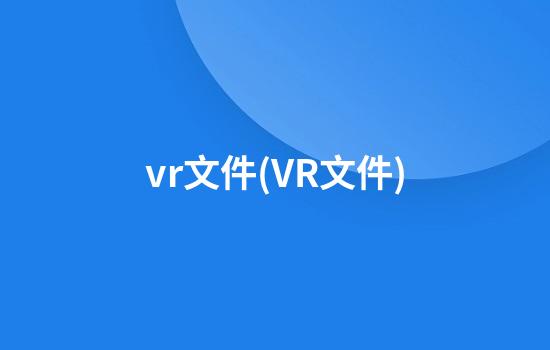 vr文件(VR文件)