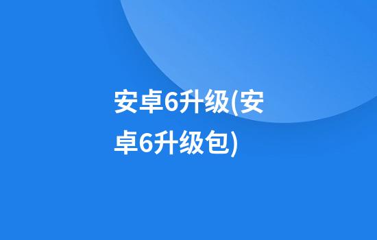 安卓6升级(安卓6升级包)