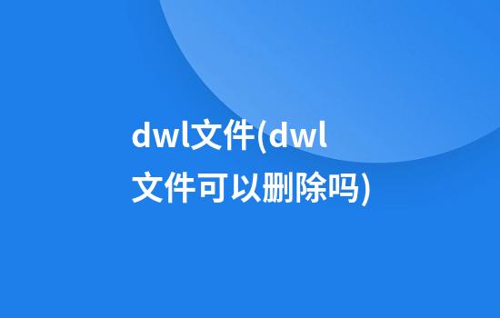 dwl文件(dwl文件可以删除吗)