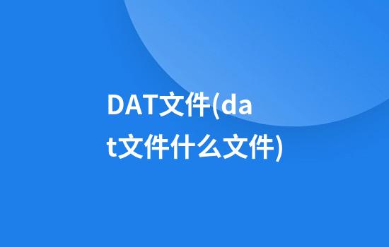 DAT文件(dat文件什么文件)