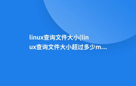 linux查询文件大小(linux查询文件大小超过多少m)