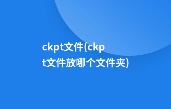 ckpt文件(ckpt文件放哪个文件夹)