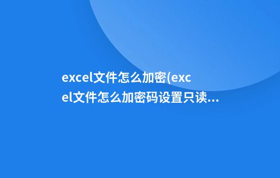 excel文件怎么加密(excel文件怎么加密码设置只读)