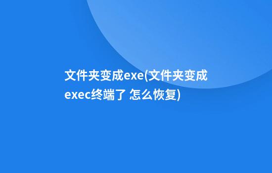 文件夹变成exe(文件夹变成exec终端了 怎么恢复)