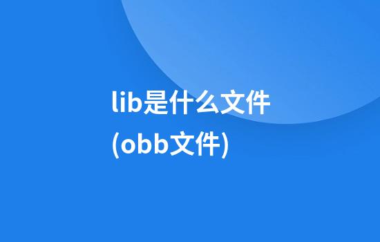 lib是什么文件(obb文件)