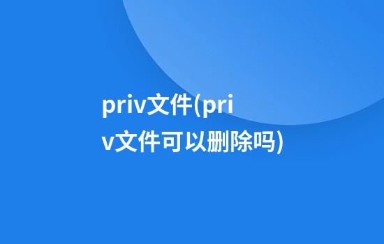 priv文件(priv文件可以删除吗)