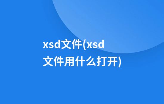 xsd文件(xsd文件用什么打开)