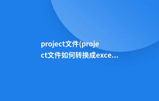 .project文件(project文件如何转换成excel)