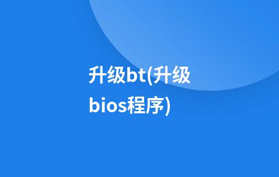 升级bt(升级bios程序)