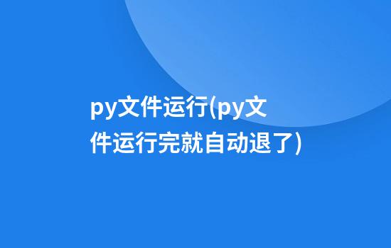 py文件运行(py文件运行完就自动退了)