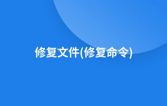 修复文件(修复命令)