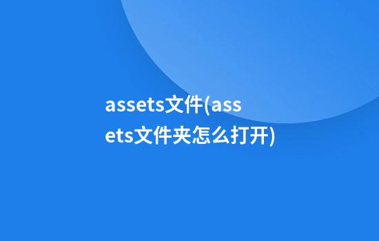 assets文件(assets文件夹怎么打开)