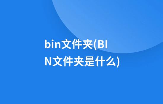 bin文件夹(BIN文件夹是什么)