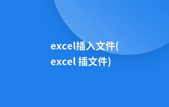 excel插入文件(excel 插文件)