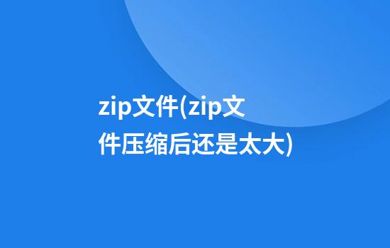 zip文件(zip文件压缩后还是太大)