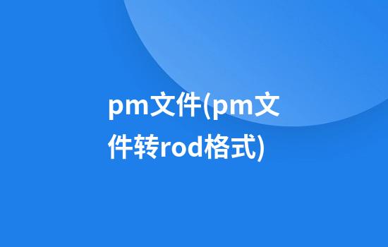 .pm文件(pm文件转rod格式)