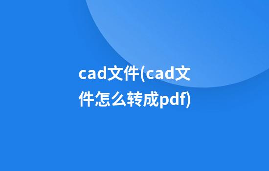 cad文件(cad文件怎么转成pdf)