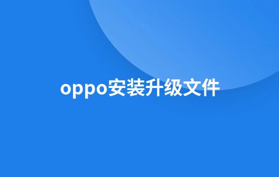 oppo安装升级文件