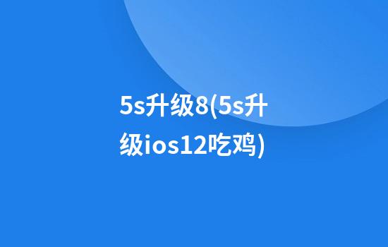 5s升级8(5s升级ios12吃鸡)