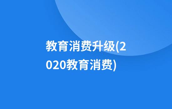 教育消费升级(2020教育消费)