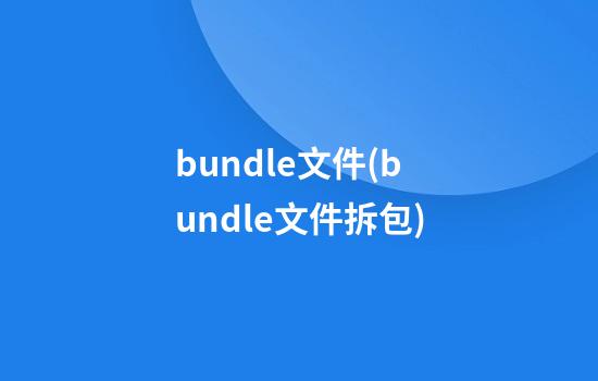 bundle文件(bundle文件拆包)