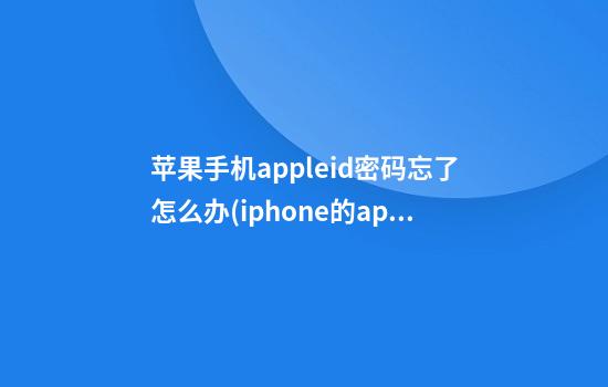 苹果手机appleid密码忘了怎么办(iphone的appleid和密码忘了)