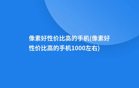 像素好性价比高的手机(像素好性价比高的手机1000左右)