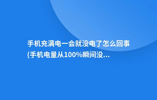 手机充满电一会就没电了怎么回事(手机电量从100%瞬间没电)