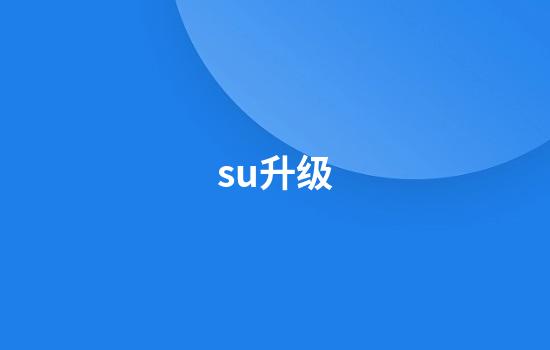 su升级